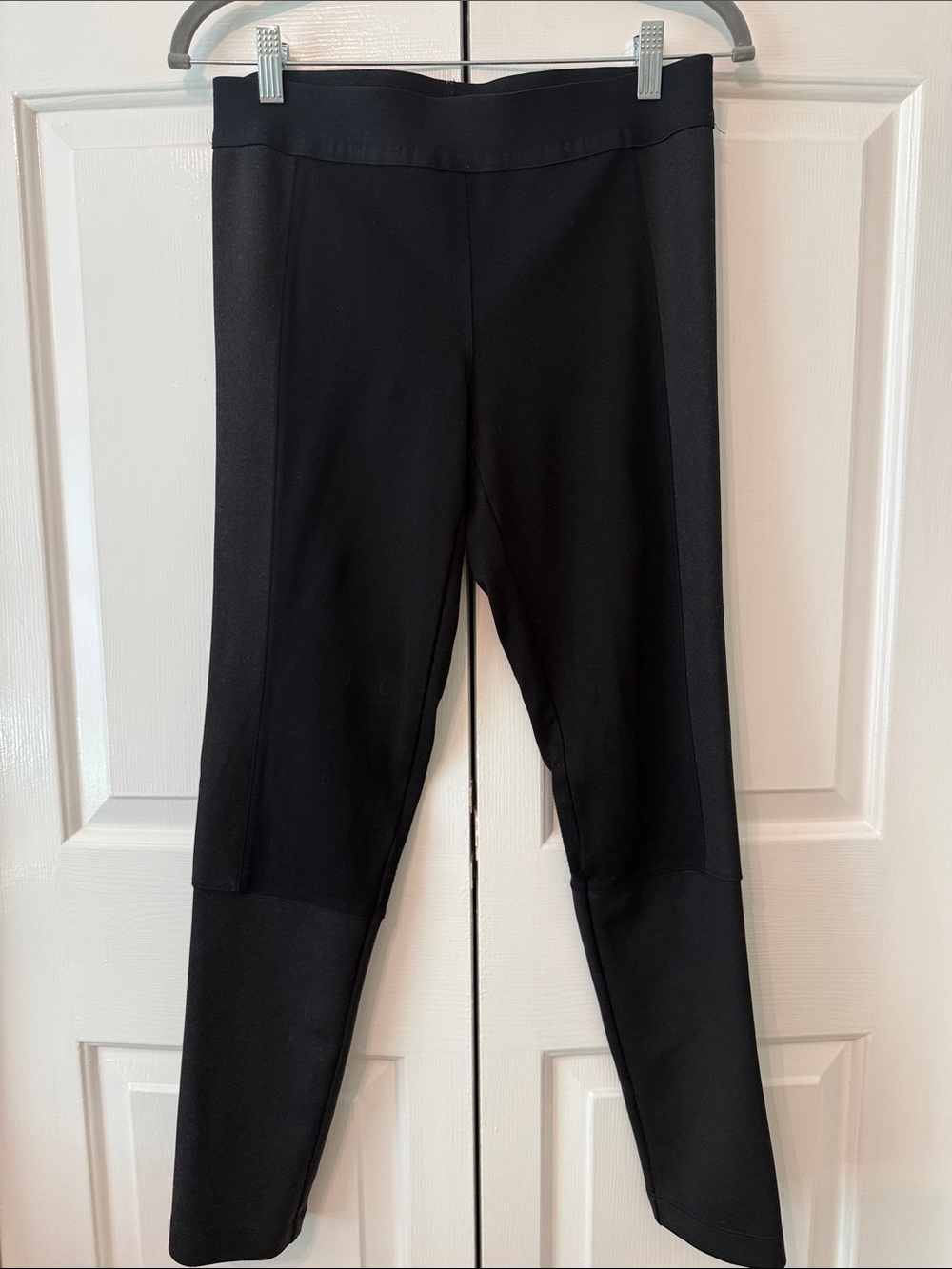 Express Black Women's Ponte Leggings with Zipper details